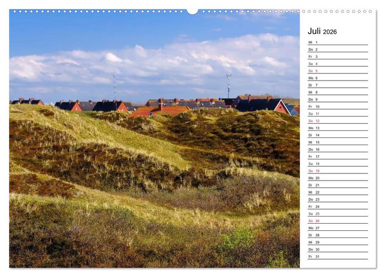 Produktbild: Langeoog - Sch&ouml;nste Insel Ostfrieslands (Wandkalender 2026 DIN A2 quer), CALVENDO Monatskalender