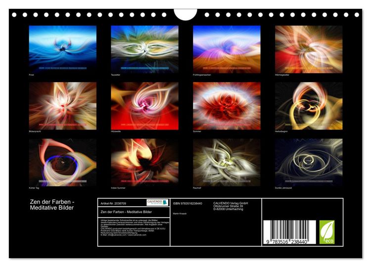 Produktbild: Zen der Farben - Meditative Bilder (Wandkalender 2026 DIN A4 quer), CALVENDO Monatskalender