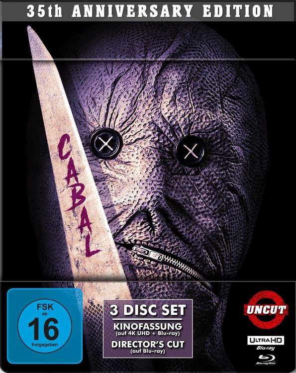 Produktbild: Cabal - Die Brut der Nacht - 35th Anniversary Limited Steelbook Edition (4K Ultra HD + 2Blu-Rays) - 35th Anniversary Limited Steelbook Edition