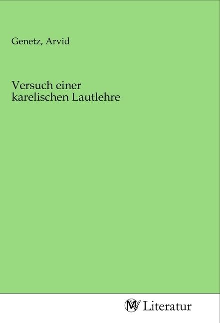 Produktbild: Versuch einer karelischen Lautlehre