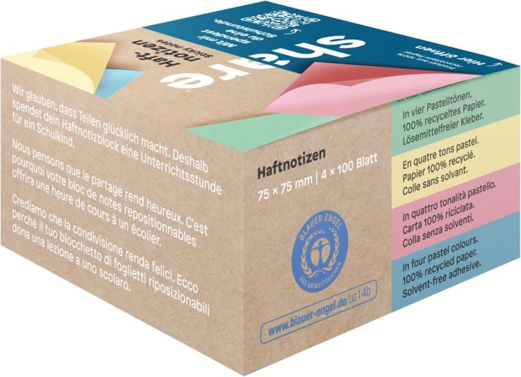 Produktbild: share Haftnotizblock 4x100 Blatt