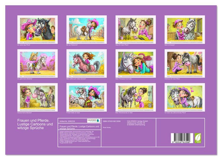 Produktbild: Frauen und Pferde. Lustige Cartoons und witzige Spr&uuml;che (Wandkalender 2026 DIN A3 quer), CALVENDO Monatskalender