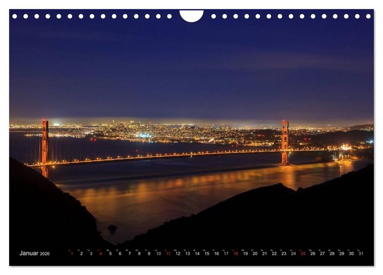 Produktbild: Golden Gate Bridge (Wandkalender 2026 DIN A4 quer), CALVENDO Monatskalender