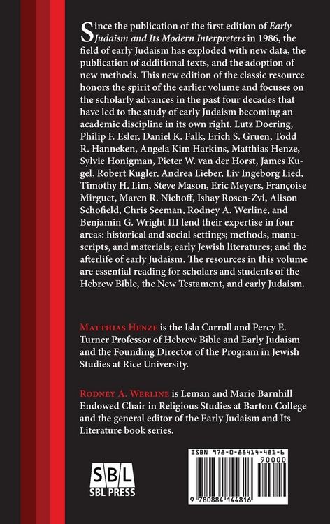 Produktbild: Early Judaism and Its Modern Interpreters