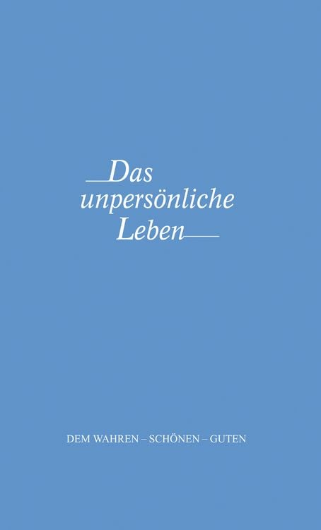 Produktbild: Das unpers&ouml;nliche Leben