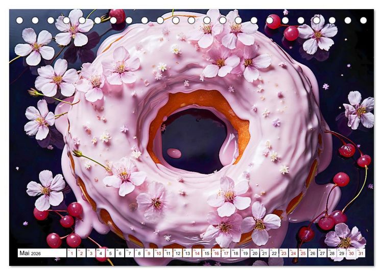 Produktbild: Bunte Donut-Tr&auml;ume - Himmlischer Geschmack aus Krapfenteig (Tischkalender 2026 DIN A5 quer), CALVENDO Monatskalender