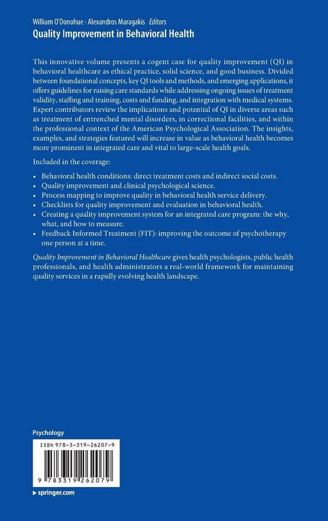 Produktbild: Quality Improvement in Behavioral Health