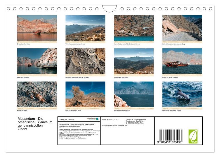 Produktbild: Musandam - Die omanische Exklave im geheimnisvollen Orient (Wandkalender 2026 DIN A4 quer), CALVENDO Monatskalender
