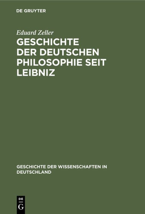 Produktbild: Geschichte der deutschen Philosophie seit Leibniz