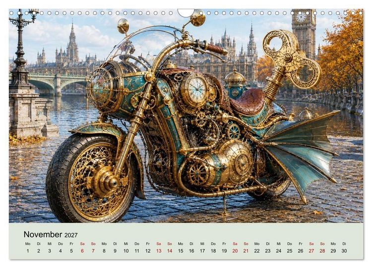 Produktbild: STEAMPUNK Motorcycles (Wandkalender 2027 DIN A3 quer), CALVENDO Monatskalender
