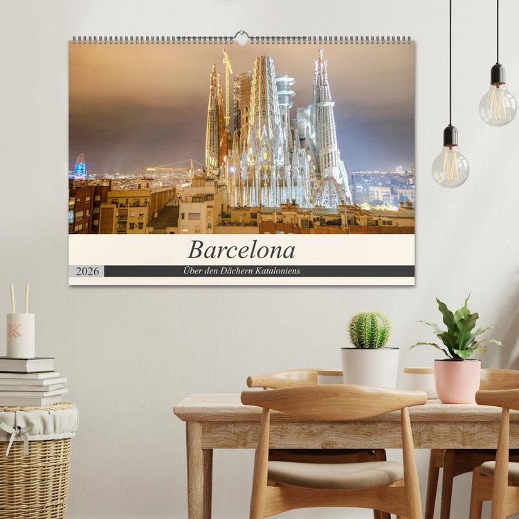 Produktbild: Barcelona - &Uuml;ber den D&auml;chern Kataloniens (Wandkalender 2026 DIN A2 quer), CALVENDO Monatskalender