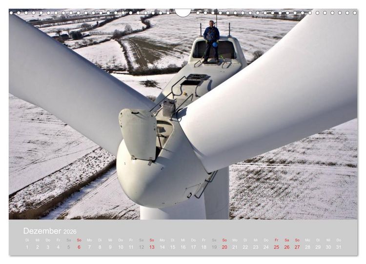 Produktbild: Windkraftanlagen aus der Luft fotografiert (Wandkalender 2026 DIN A3 quer), CALVENDO Monatskalender