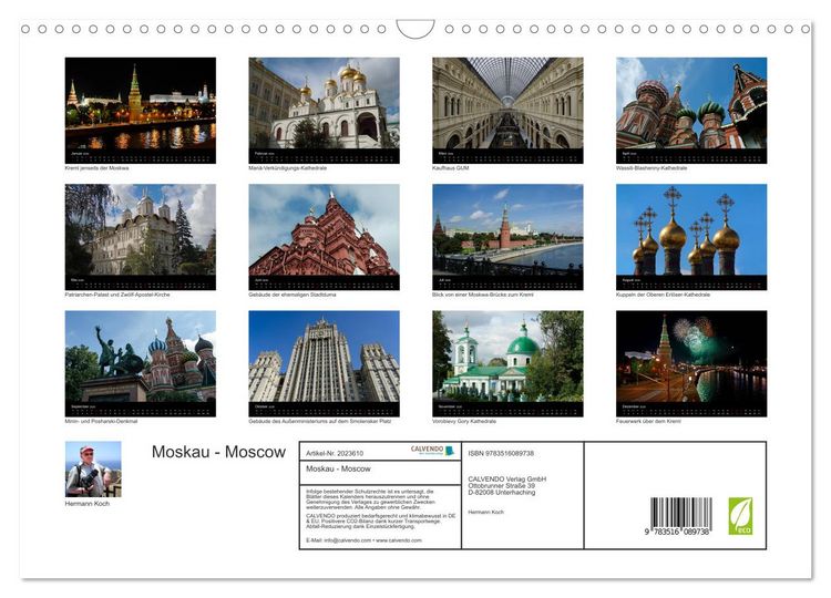 Produktbild: Moskau - Moscow (Wandkalender 2026 DIN A3 quer), CALVENDO Monatskalender