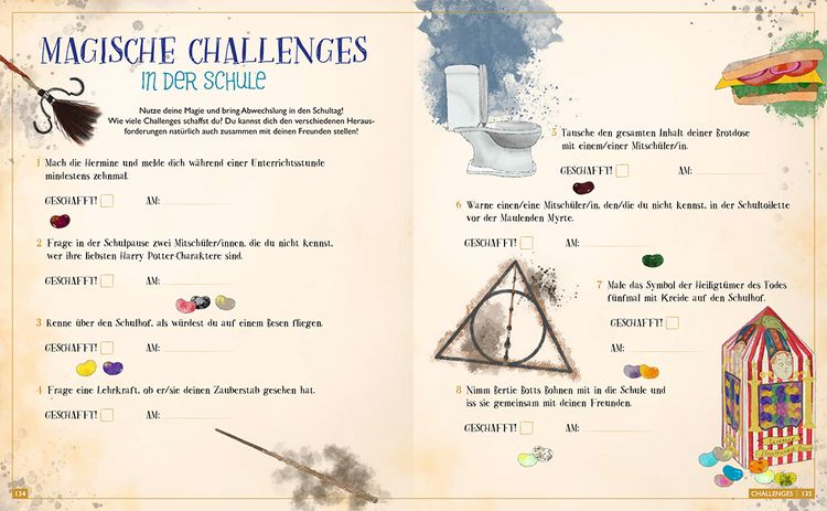 Produktbild: Mein inoffizielles Harry-Potter-Zauberbuch f&uuml;r magische Schulpausen. Zauberhafte Besch&auml;ftigungen, R&auml;tsel, Challenges und mehr.