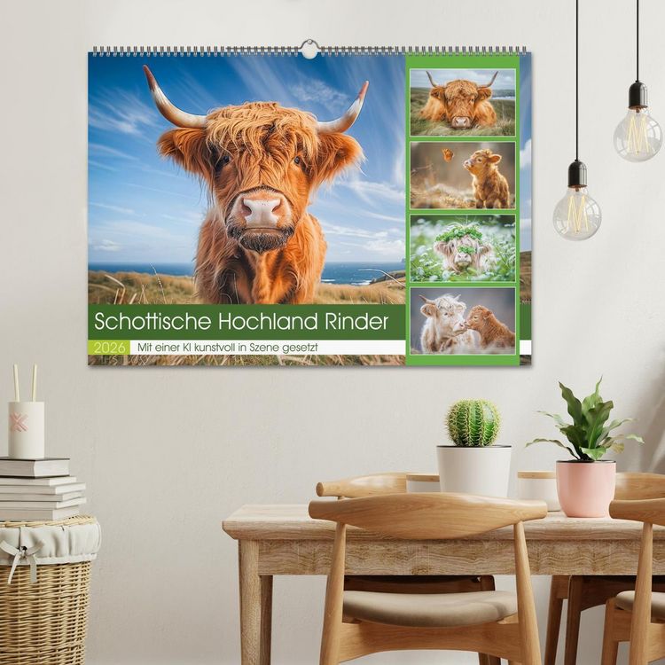 Produktbild: Schottische Hochland Rinder (Wandkalender 2026 DIN A2 quer), CALVENDO Monatskalender
