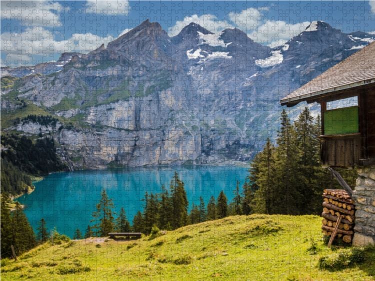 Produktbild: CALVENDO Puzzle &Ouml;schinensee Schweiz | 1000 Teile Lege-Gr&ouml;&szlig;e 64x48cm Foto-Puzzle f&uuml;r gl&uuml;ckliche Stunden