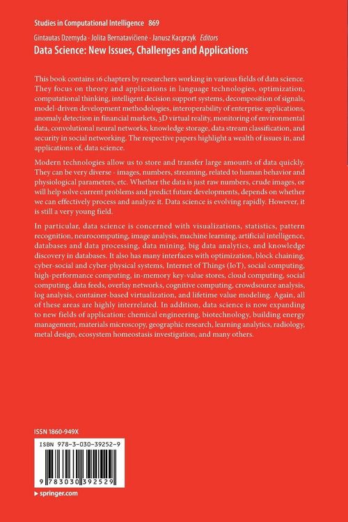 Produktbild: Data Science: New Issues, Challenges and Applications