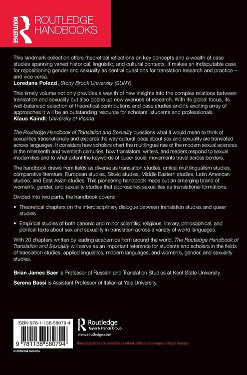 Produktbild: The Routledge Handbook of Translation and Sexuality