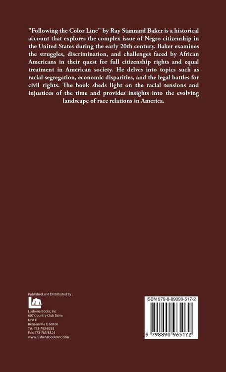 Produktbild: Following the Color Line An Account of Negro Citizenship in the American Democracy