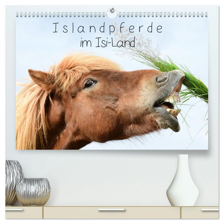 Produktbild: Islandpferde im Isi-Land (hochwertiger Premium Wandkalender 2026 DIN A2 quer), Kunstdruck in Hochglanz