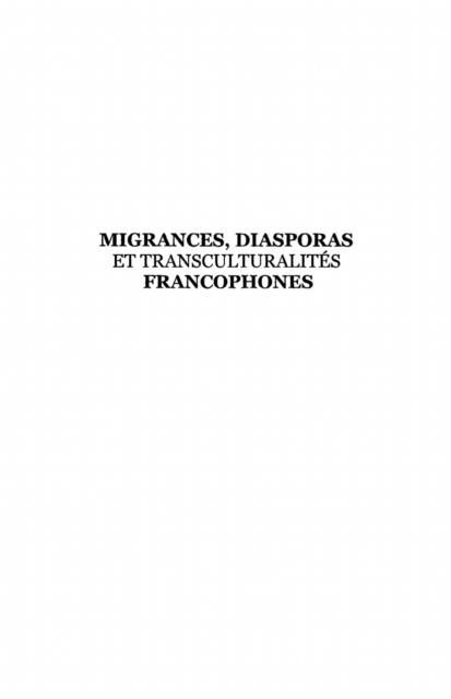 Produktbild: Migrances diasporas et transculturalites francophones
