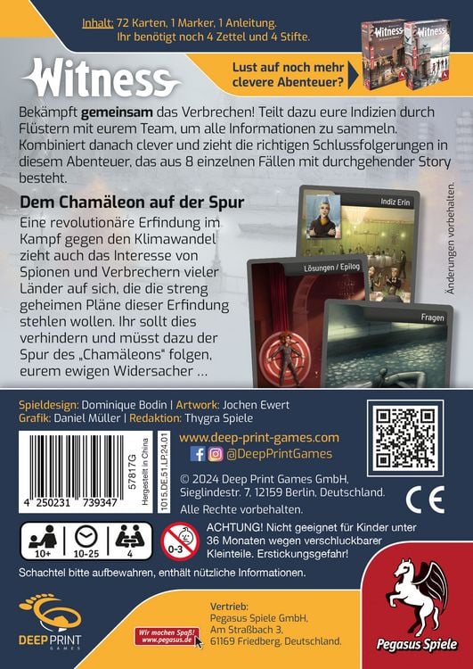 Produktbild: Witness Dem Cham&auml;leon auf der Spur (Deep Print Games)