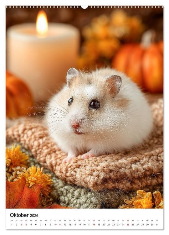 Produktbild: Hamster - s&uuml;&szlig;e Tiere zum Verlieben (hochwertiger Premium Wandkalender 2026 DIN A2 hoch), Kunstdruck in Hochglanz
