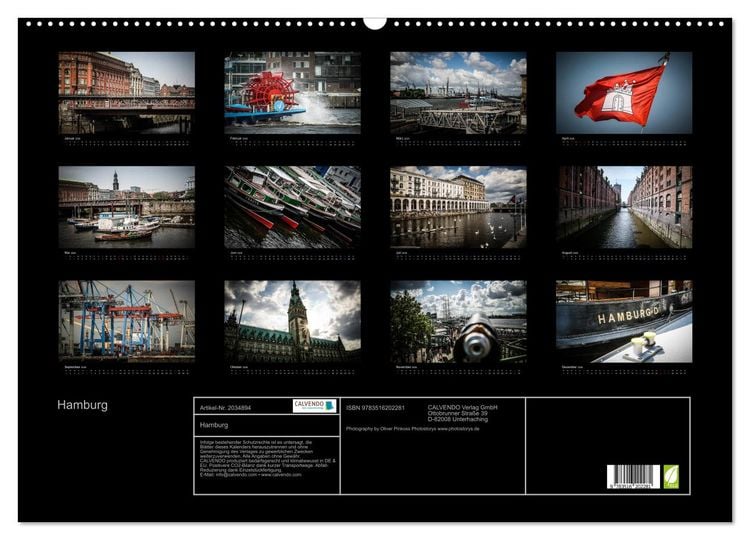 Produktbild: Hamburg (Wandkalender 2026 DIN A2 quer), CALVENDO Monatskalender