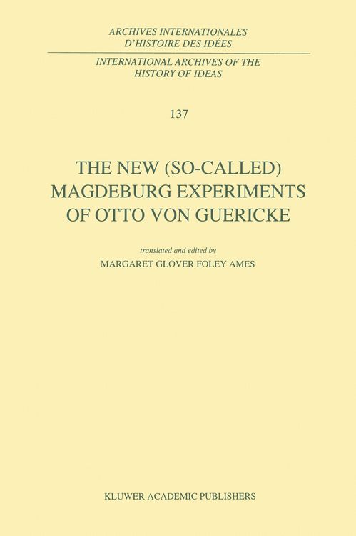 Produktbild: The New (So-Called) Magdeburg Experiments of Otto Von Guericke