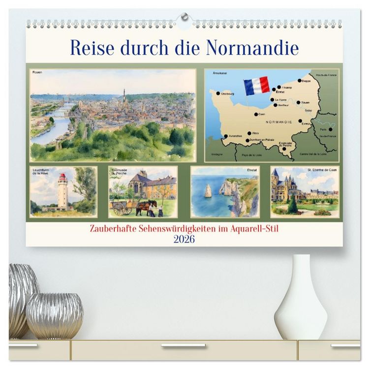 Produktbild: Reise durch die Normandie (hochwertiger Premium Wandkalender 2026 DIN A2 quer), Kunstdruck in Hochglanz
