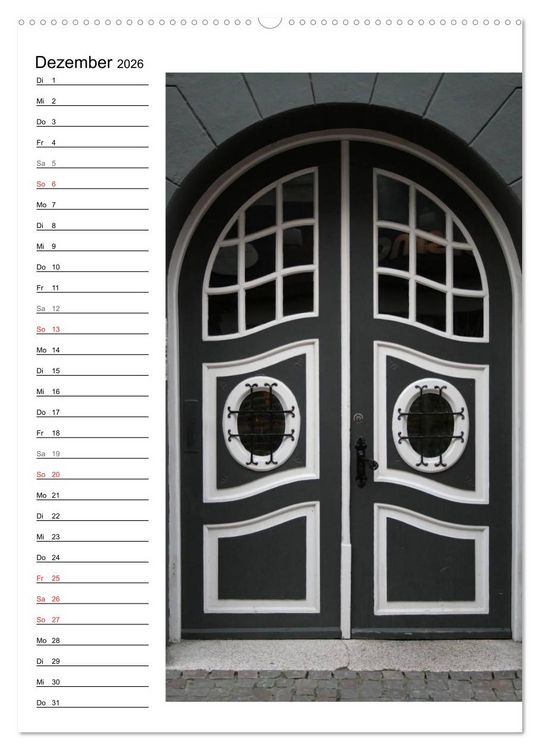 Produktbild: Alte D&auml;nische T&uuml;ren (hochwertiger Premium Wandkalender 2026 DIN A2 hoch), Kunstdruck in Hochglanz