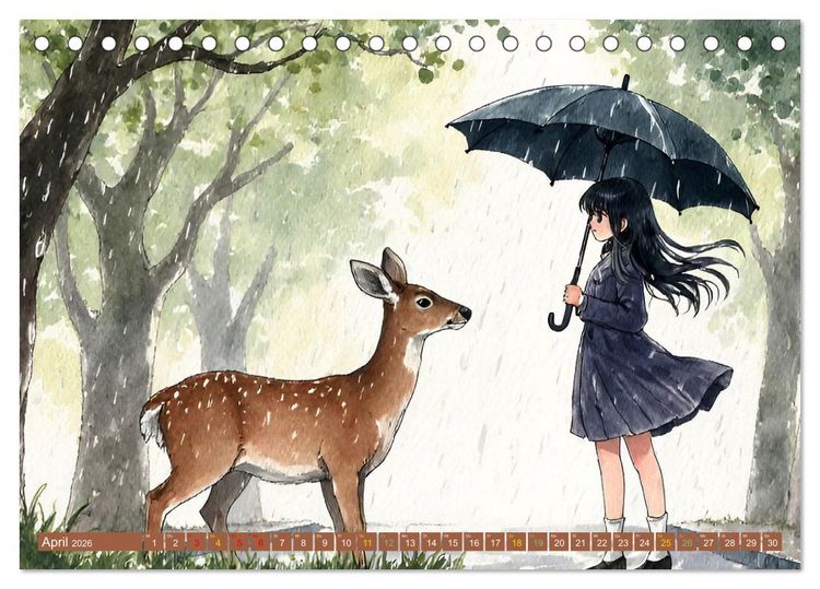 Produktbild: Manga-Momente (Tischkalender 2026 DIN A5 quer), CALVENDO Monatskalender