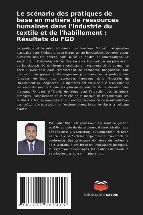 Produktbild: Le sc&eacute;nario des pratiques de base en mati&egrave;re de ressources humaines dans l'industrie du textile et de l'habillement : R&eacute;sultats du FGD
