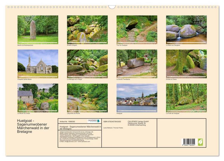Produktbild: Huelgoat - Sagenumwobener M&auml;rchenwald in der Bretagne (Wandkalender 2026 DIN A2 quer), CALVENDO Monatskalender