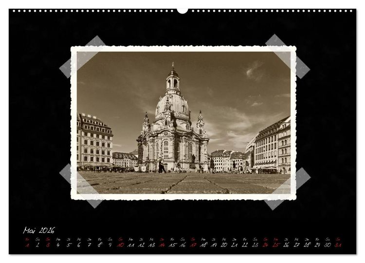 Produktbild: Dresden - Ein Kalender mit Fotografien wie aus einem alten Fotoalbum (hochwertiger Premium Wandkalender 2026 DIN A2 quer), Kunstdruck in Hochglanz