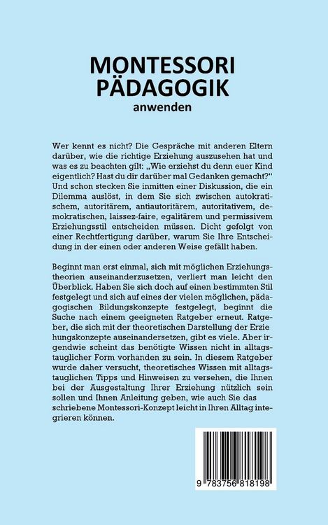 Produktbild: Montessori P&auml;dagogik anwenden - Das Praxisbuch f&uuml;r Eltern