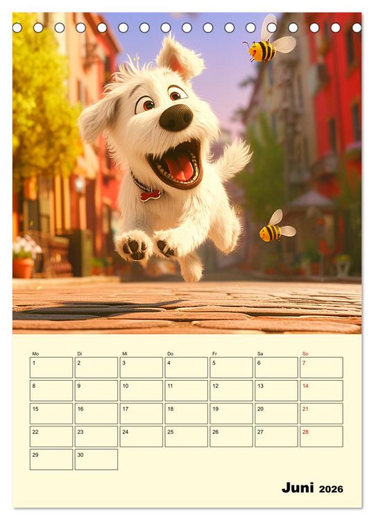 Produktbild: Entz&uuml;ckende Hunde. Liebliche Cartoons zum Schmunzeln (Tischkalender 2026 DIN A5 hoch), CALVENDO Monatskalender
