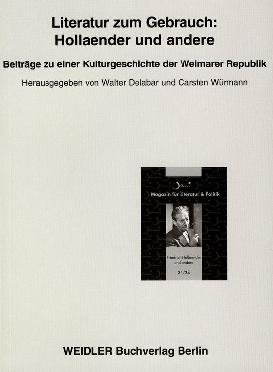 Produktbild: Literatur zum Gebrauch: Hollaender und andere