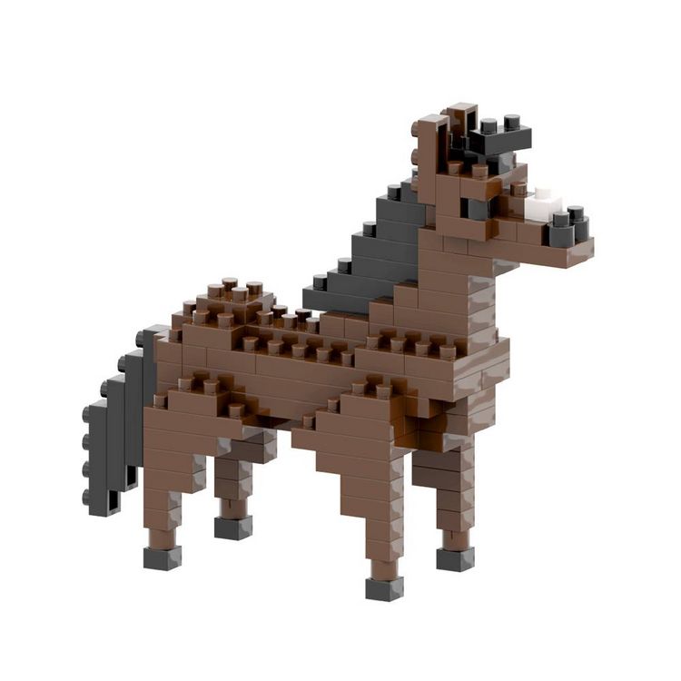 Produktbild: BRIXIES 200070 - Pferd, 3D Konstruktionsbausatz aus Ministeinen, 107 Teile