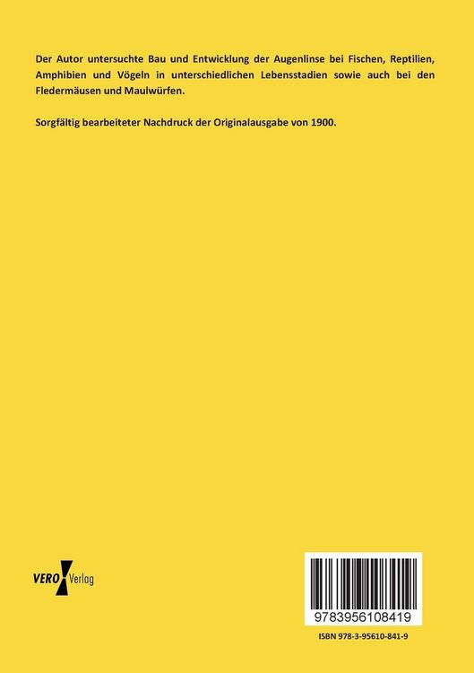 Produktbild: &Uuml;ber den Bau und die Entwicklung der Linse