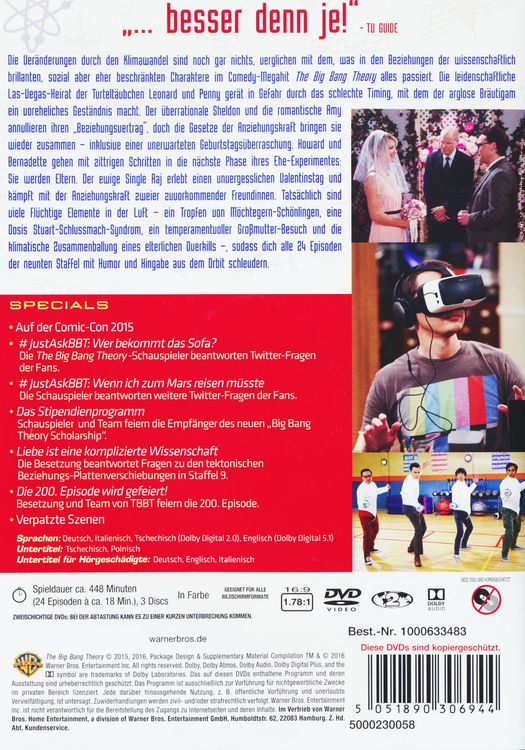 Produktbild: The Big Bang Theory - Staffel 9 [3 DVDs]