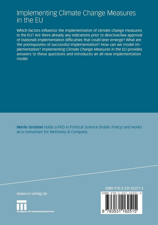 Produktbild: Implementing Climate Change Measures in the EU
