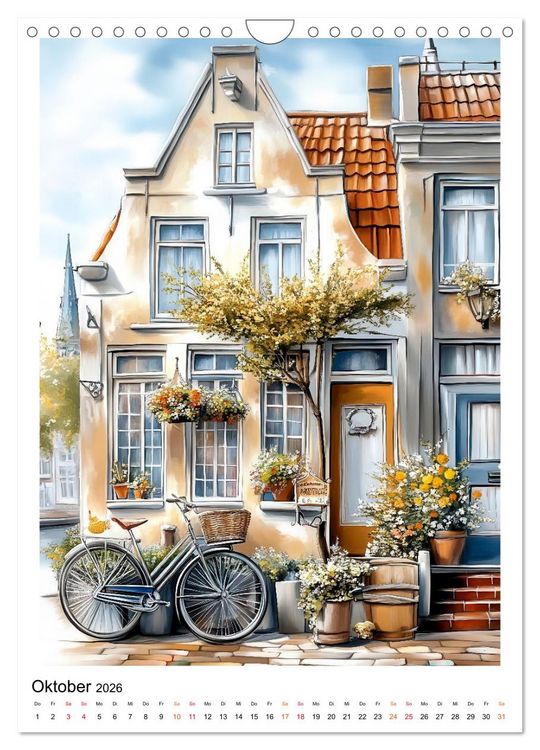 Produktbild: Amsterdam - Fahrr&auml;der, Giebel, Grachten (Wandkalender 2026 DIN A4 hoch), CALVENDO Monatskalender