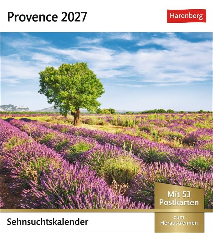 Produktbild: Provence Sehnsuchtskalender 2027 - Wochenkalender mit 53 Postkarten