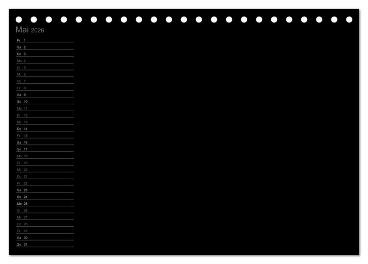 Produktbild: Bastel-Geburtstagskalender schwarz / Geburtstagskalender (Tischkalender 2026 DIN A5 quer), CALVENDO Monatskalender