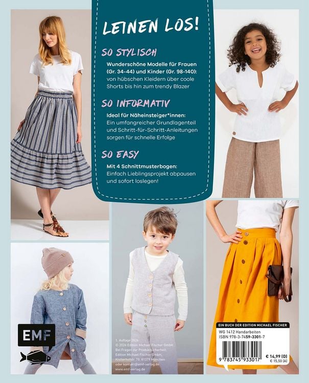 Produktbild: N&auml;hen mit Leinen f&uuml;r Mama und Mini &ndash; die gro&szlig;e Sammlung mit &uuml;ber 25 Projekten