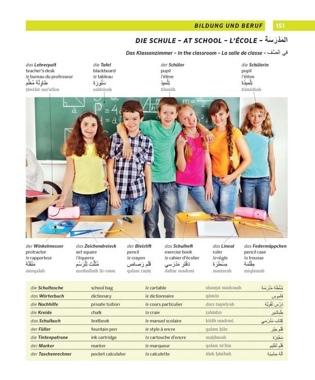 Produktbild: PONS Gro&szlig;es Bildw&ouml;rterbuch Arabisch - Deutsch + Englisch und Franz&ouml;sisch