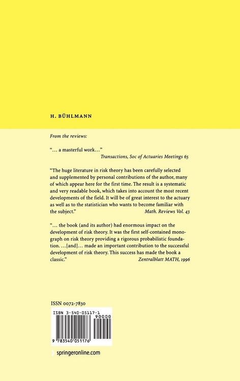 Produktbild: Mathematical Methods in Risk Theory