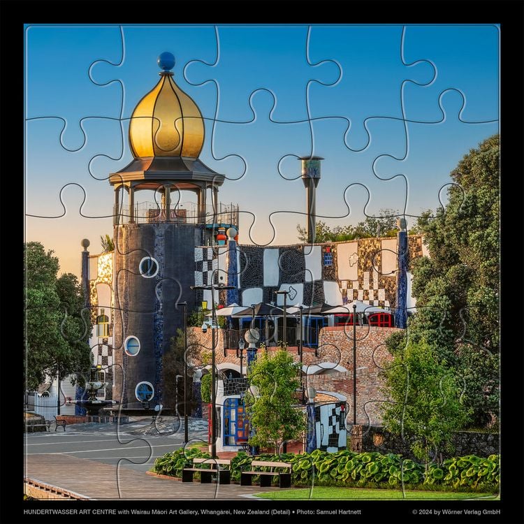 Produktbild: Hundertwasser Puzzle mit Gru&szlig;karte