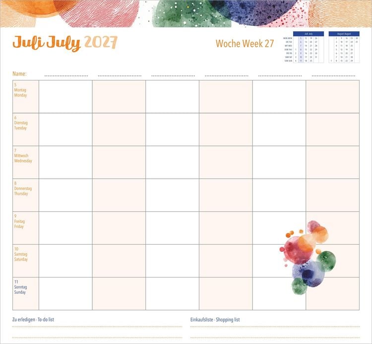 Produktbild: Familienwochenkalender Dots 2027